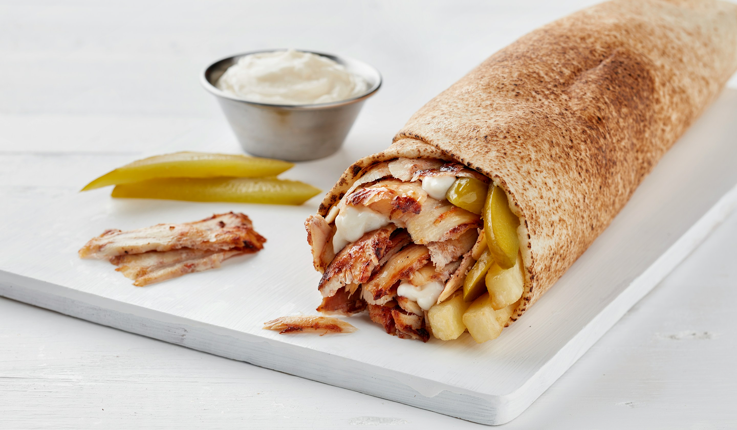 Delicious shawarma wrap